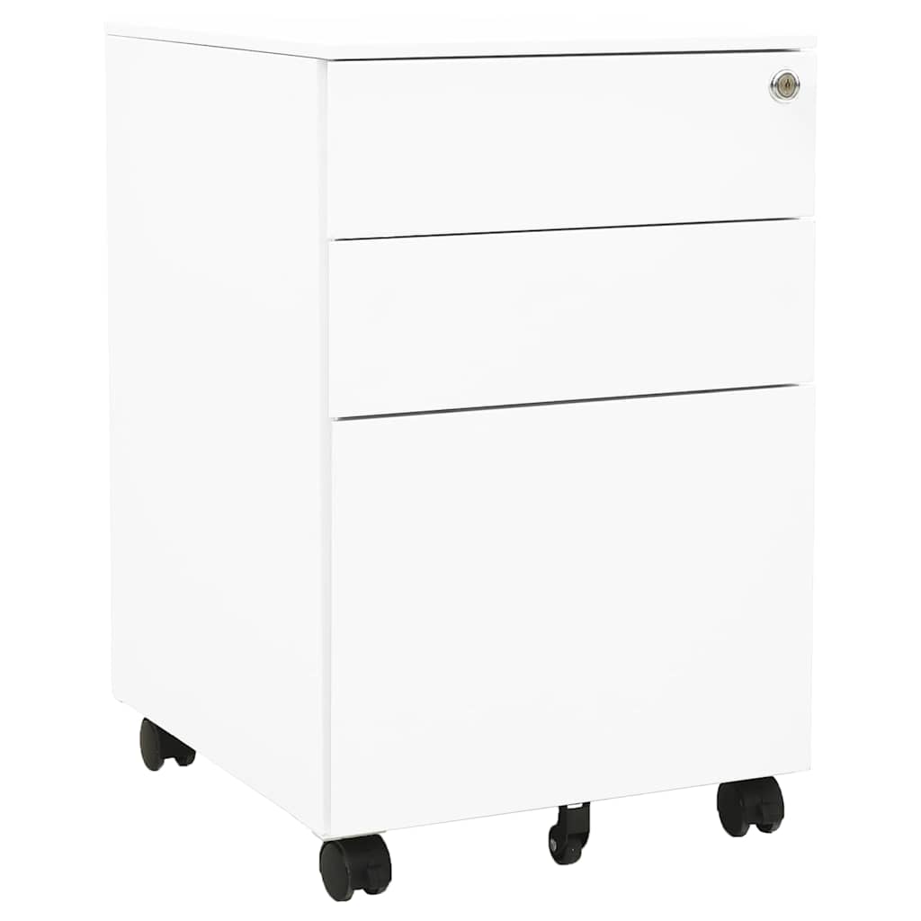 Vidaxl ladeblok verrijdbaar 39x45x60 cm staal wit