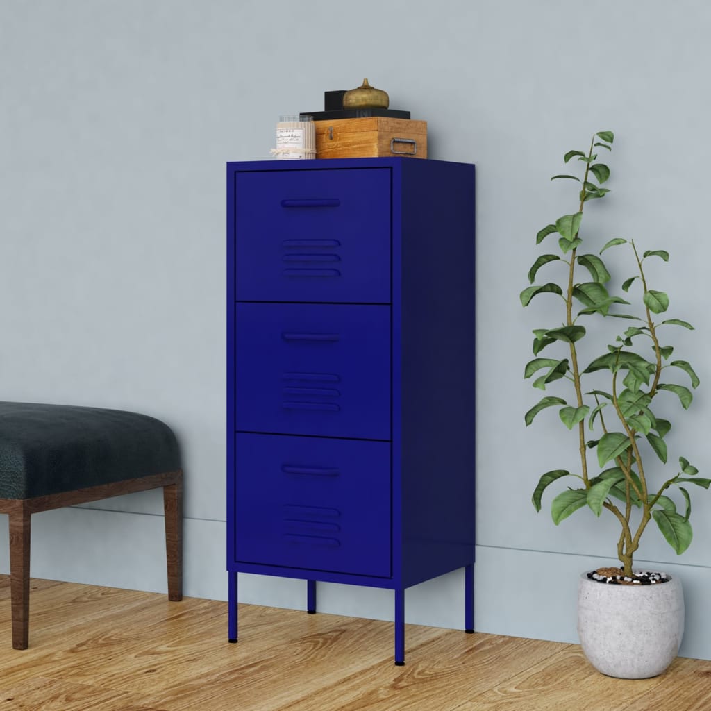 Vidaxl opbergkast 42,5x35x101,5 cm staal marineblauw