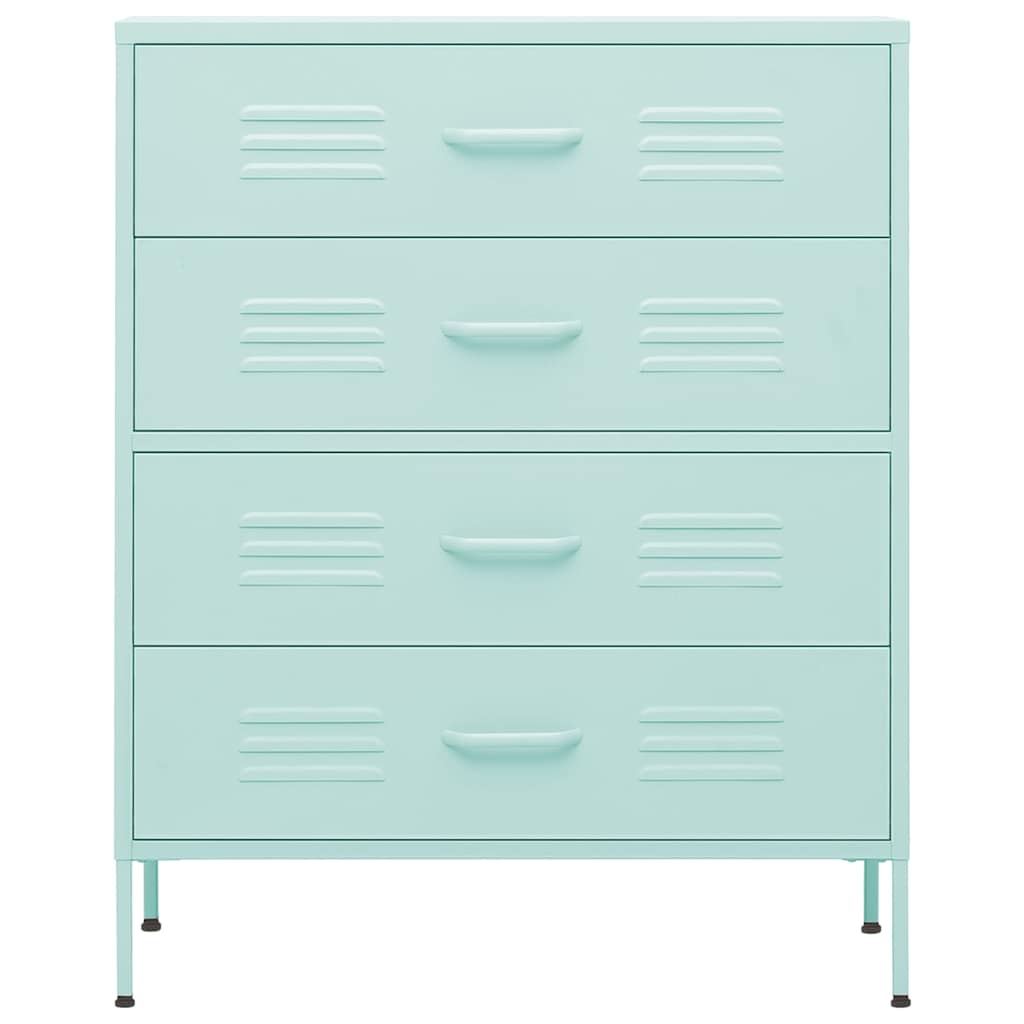 Vidaxl ladekast 80x35x101,5 cm staal mintkleurig