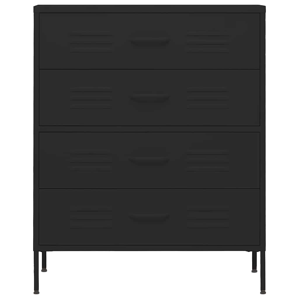 Vidaxl ladekast 80x35x101,5 cm staal zwart