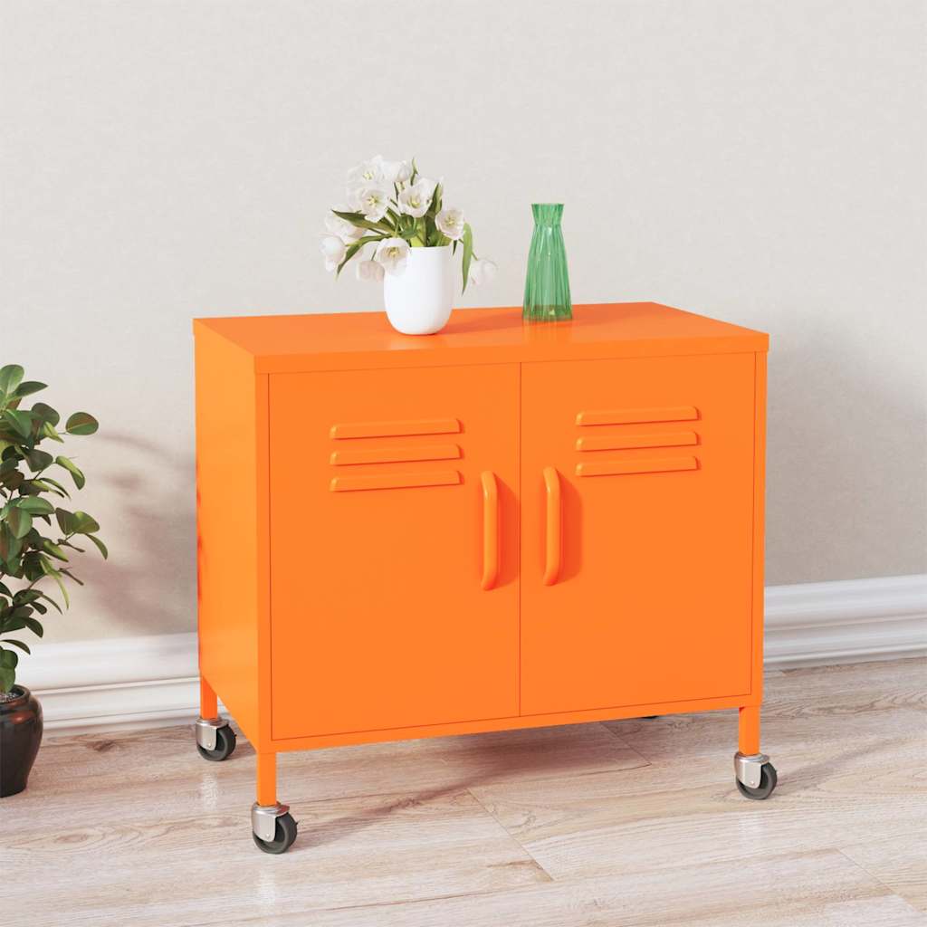 Vidaxl opbergkast 60x35x56 cm staal oranje