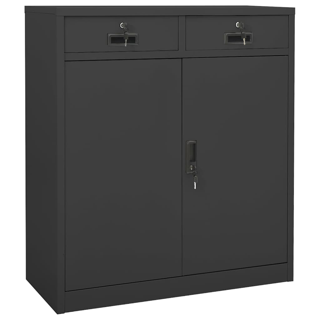 Vidaxl kantoorkast 90x40x102 cm staal antracietkleurig