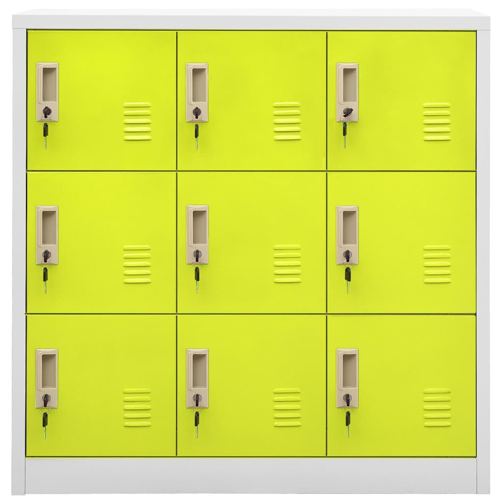 Vidaxl lockerkast 90x45x92,5 cm staal lichtgrijs en groen