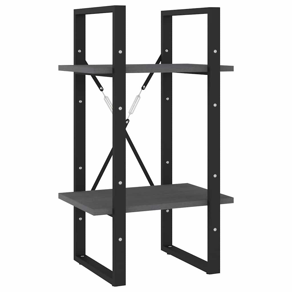 Vidaxl boekenkast met 2 schappen 40x30x70 cm massief grenenhout grijs