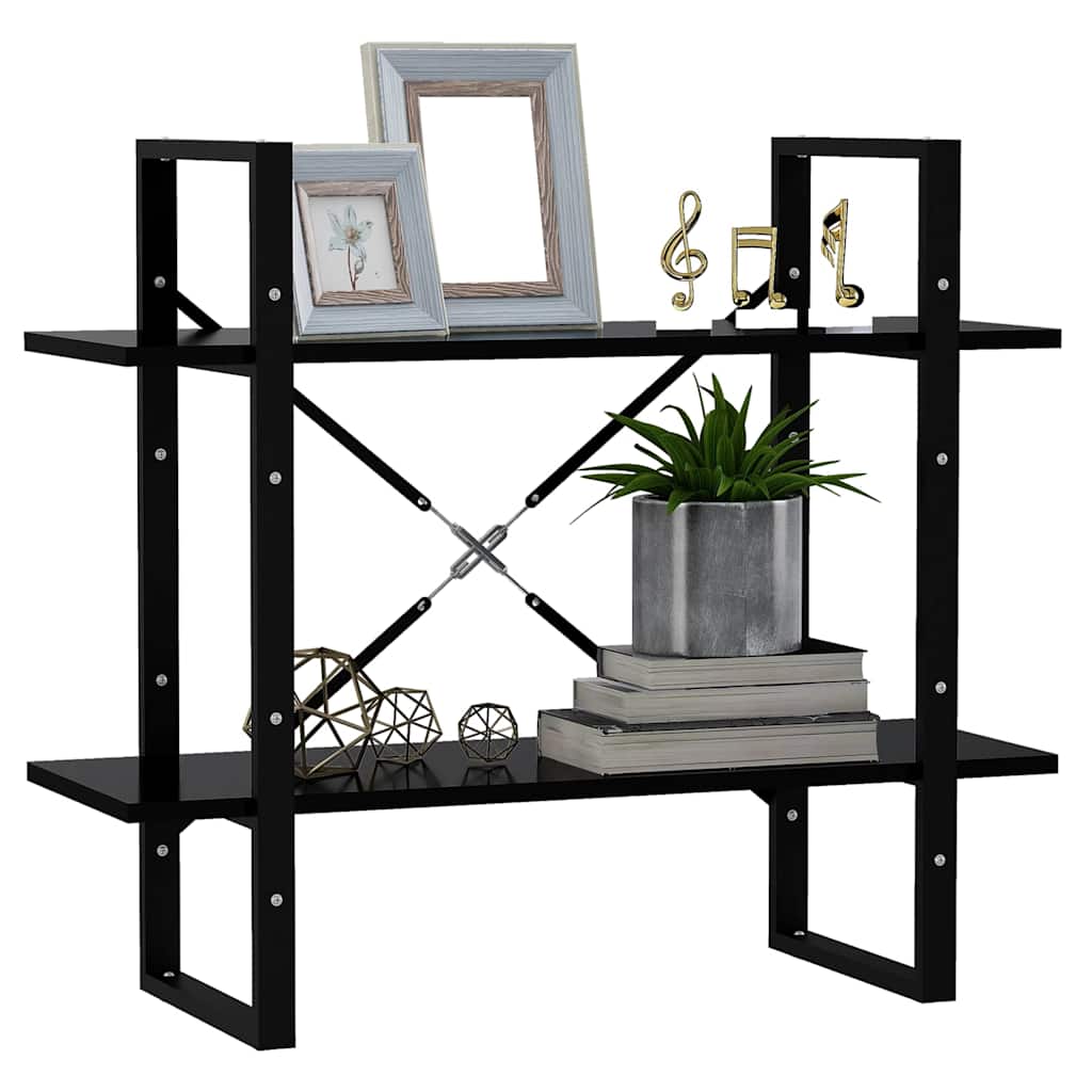Vidaxl boekenkast met 2 schappen 80x30x70 cm spaanplaat zwart