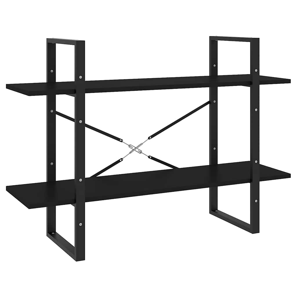 Vidaxl boekenkast met 2 schappen 100x30x70 cm spaanplaat zwart