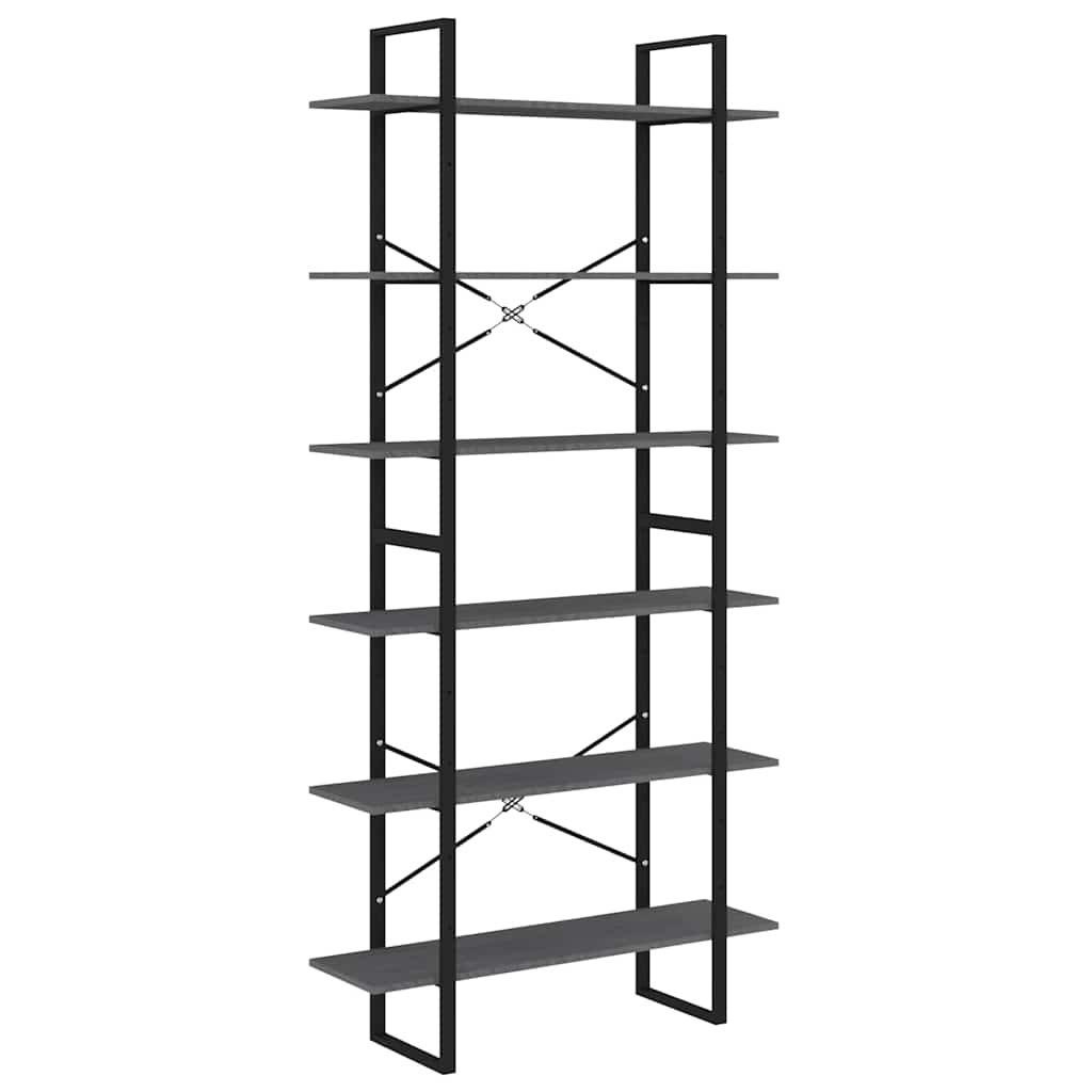 Vidaxl hoge kast 100x30x210 cm massief grenenhout grijs