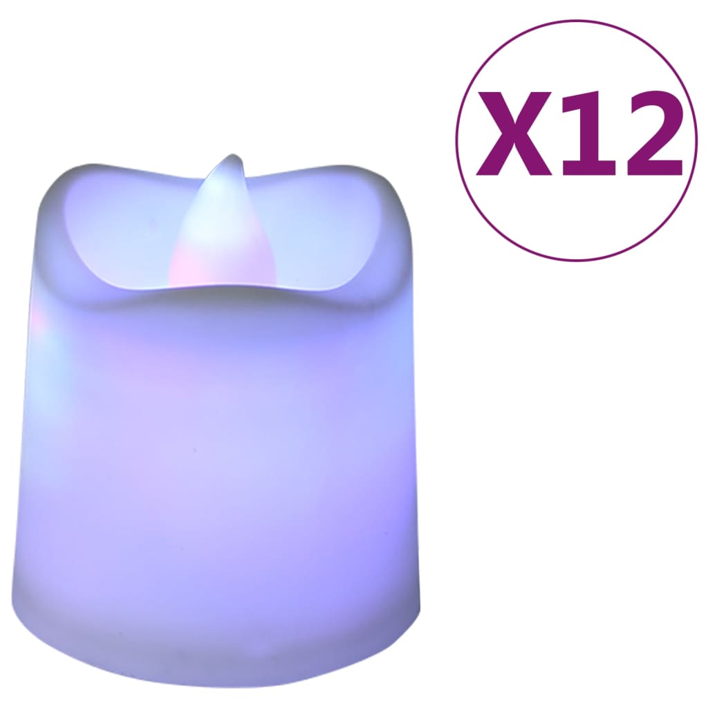Vidaxl Teelights 12 ST LED Flameless Electric Multi -Colored