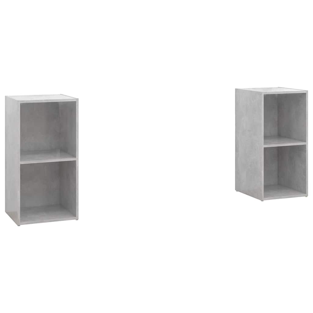 Vidaxl tv-meubelen 2 st 72x35x36,5 cm bewerkt houtbetongrijs