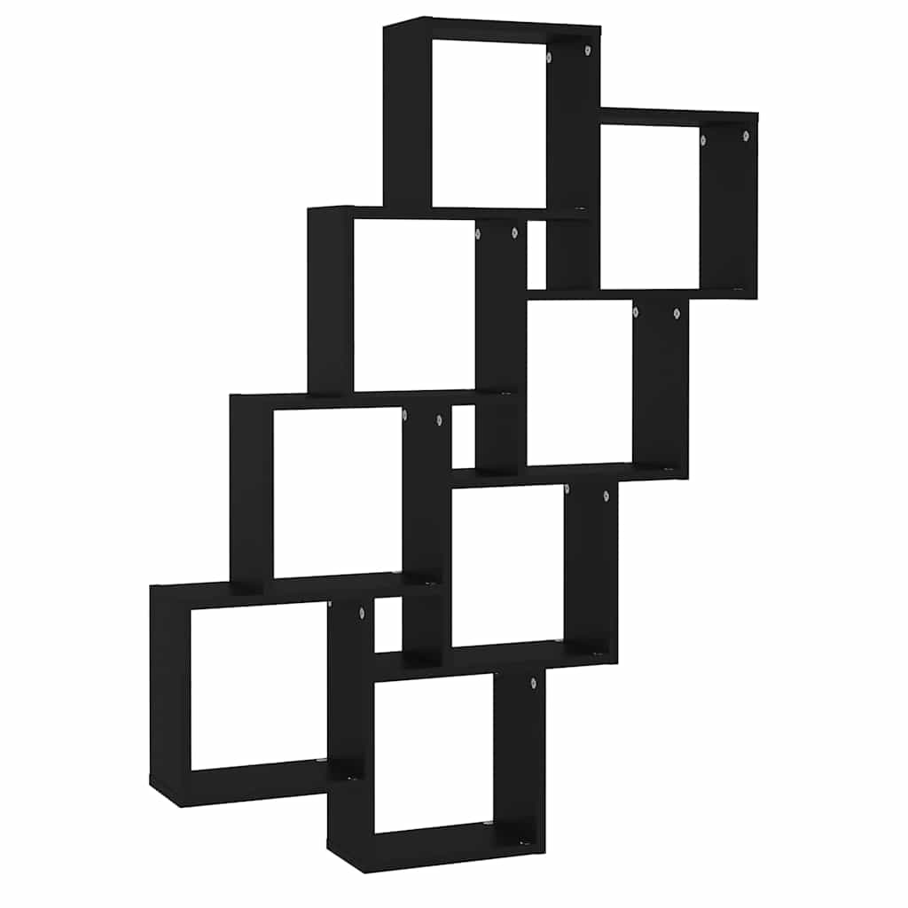 Vidaxl wandschap kubus 90x15x119 cm bewerkt hout zwart
