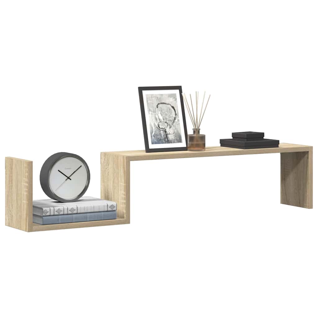 Vidaxl wandschappen 2 st 100x15x20 cm bewerkt hout sonoma eikenkleurig