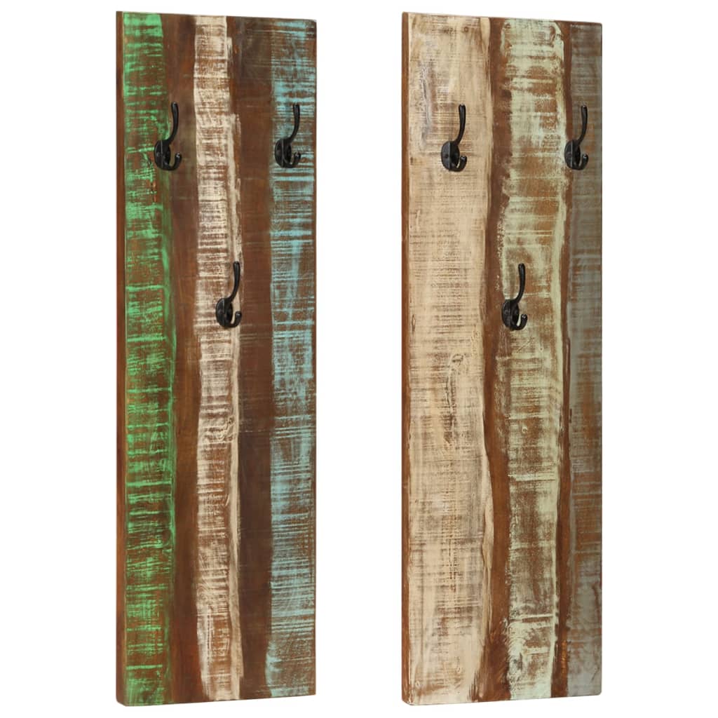 Vidaxx Wandgarderoben 2 Stück 36x3x110 cm massives Recyclingholz
