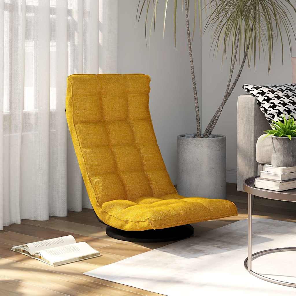 Vidaxl vloerstoel draaibaar stof mosterdgeel
