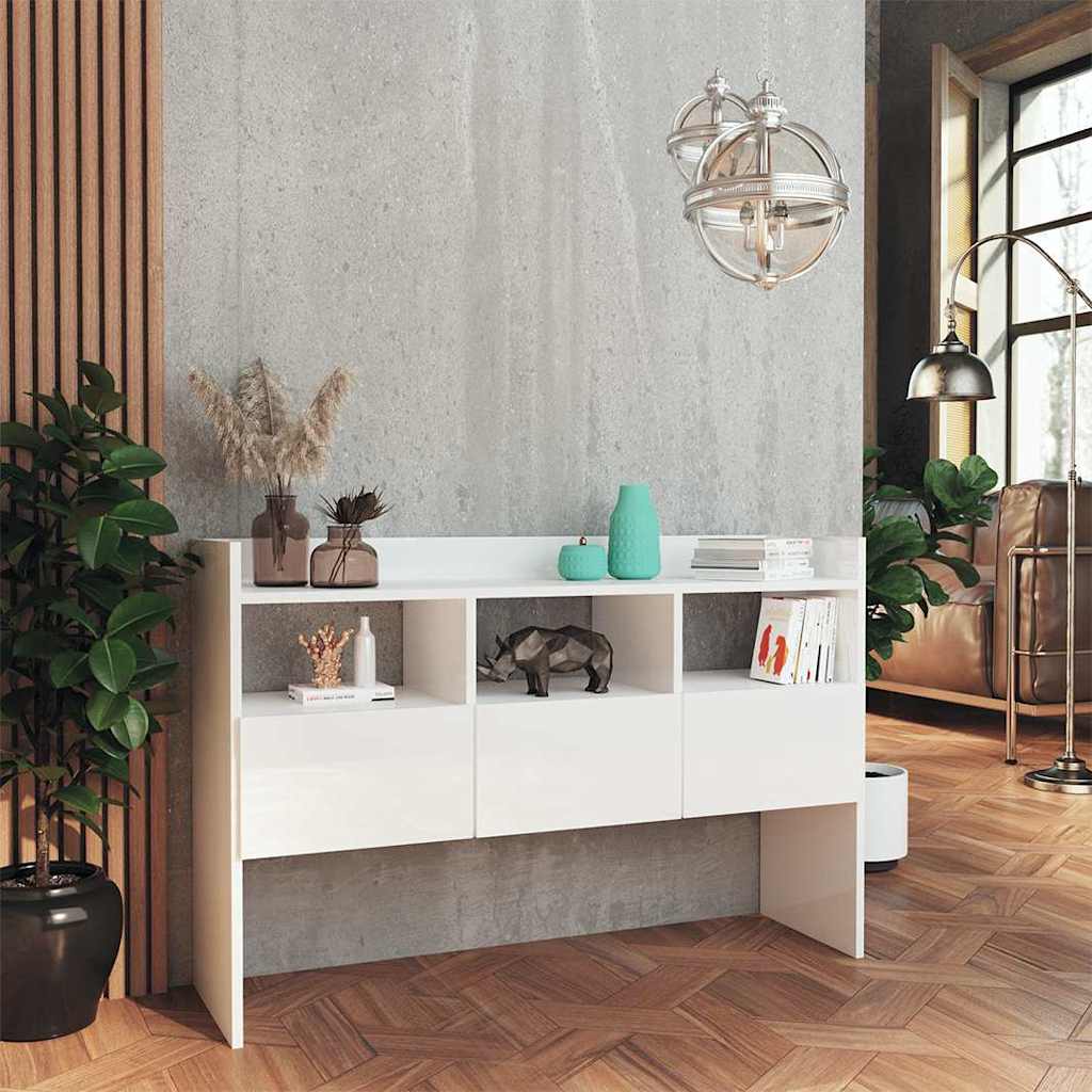Vidaxl dressoir 105x30x70 cm bewerkt hout hoogglans wit