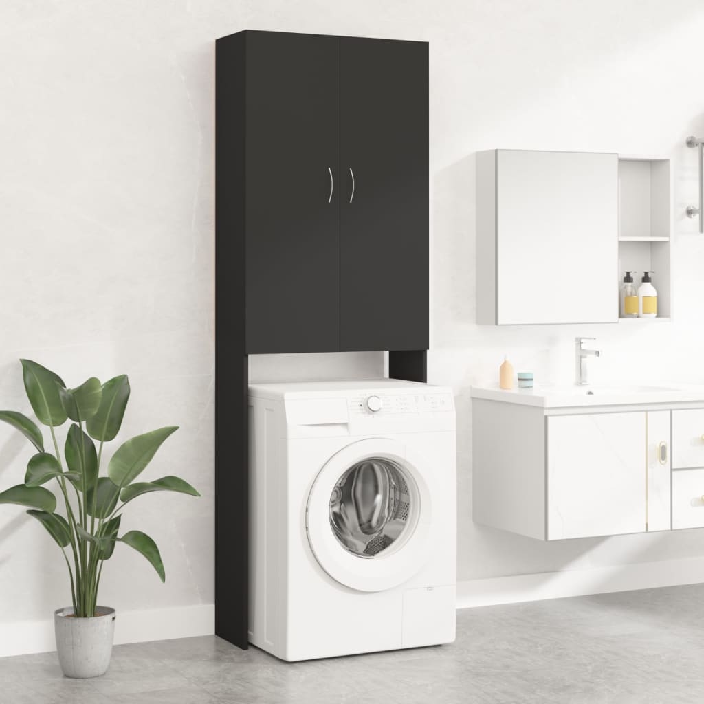 Vidaxl Waschmaschinenschrank 64x25.5x190 cm Schwarz