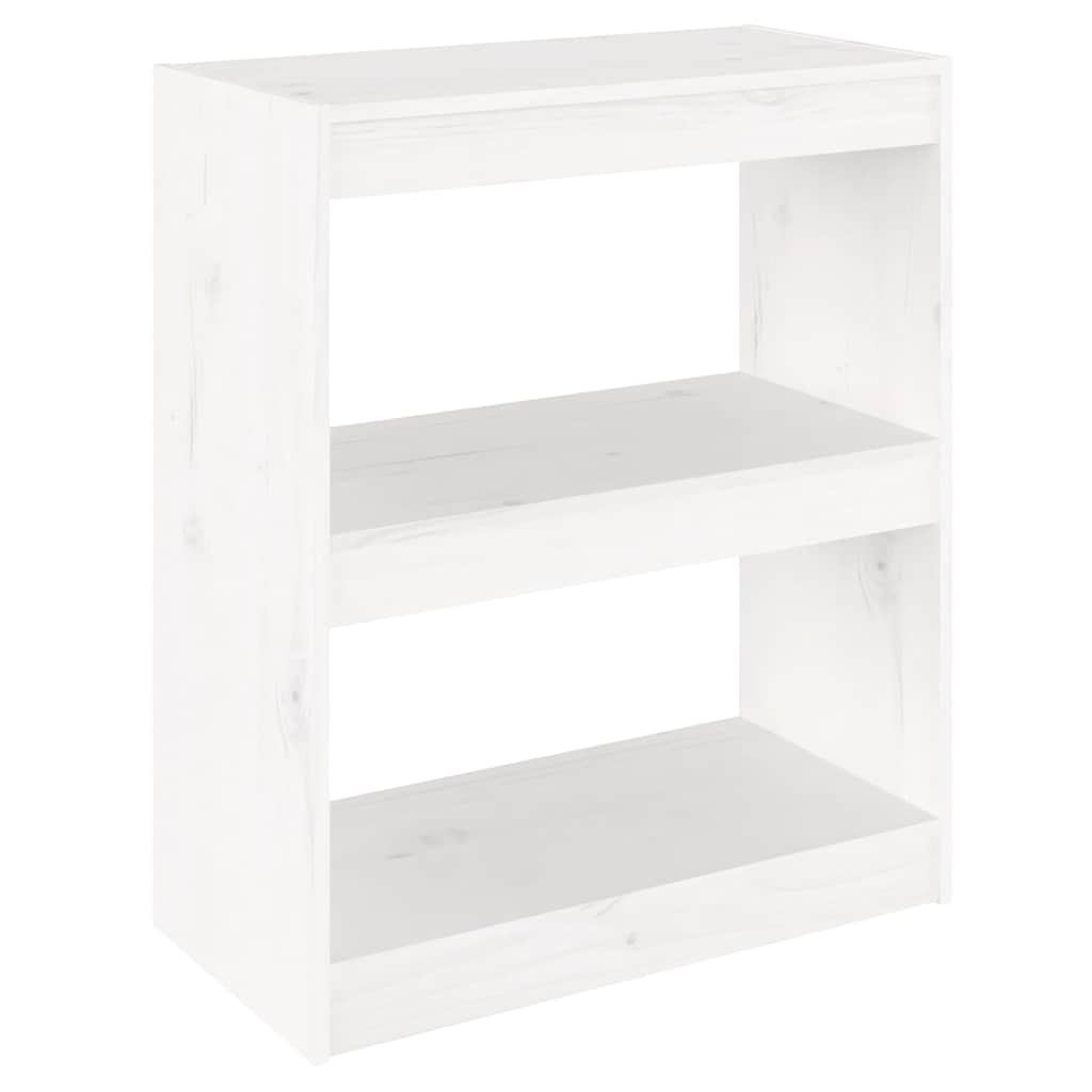 Vidaxl boekenkast kamerscherm 60x30x71,5 cm massief grenenhout wit