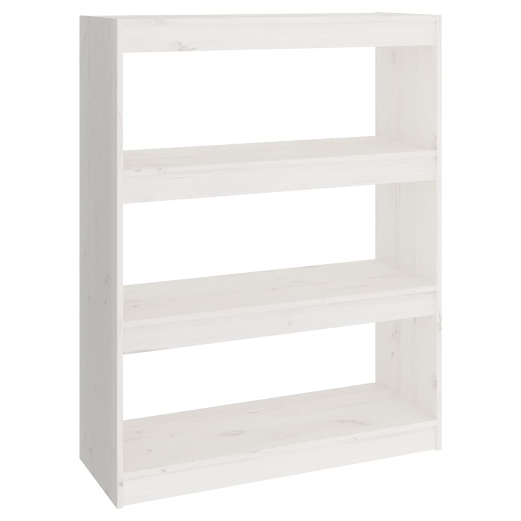 Vidaxl boekenkast kamerscherm 80x30x103,5 cm massief grenenhout wit