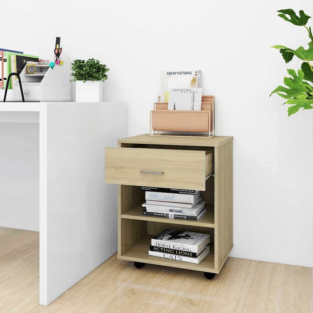 Vidaxl rolkast 46x36x59 cm bewerkt hout sonoma eikenkleurig