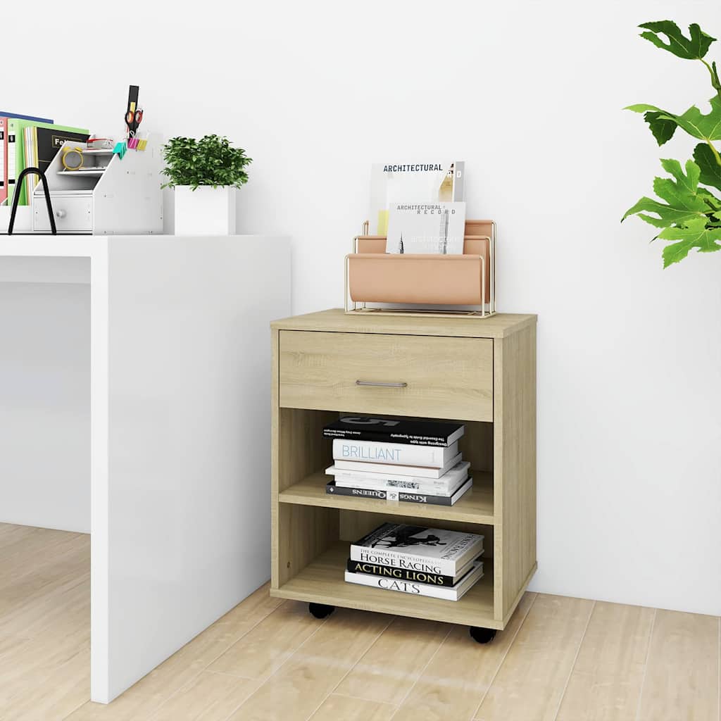 Vidaxl rolkast 46x36x59 cm bewerkt hout sonoma eikenkleurig