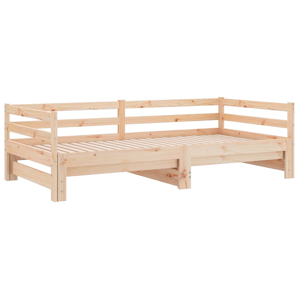 Vidaxl slaapbank uitschuifbaar massief grenenhout 2x(90x200) cm