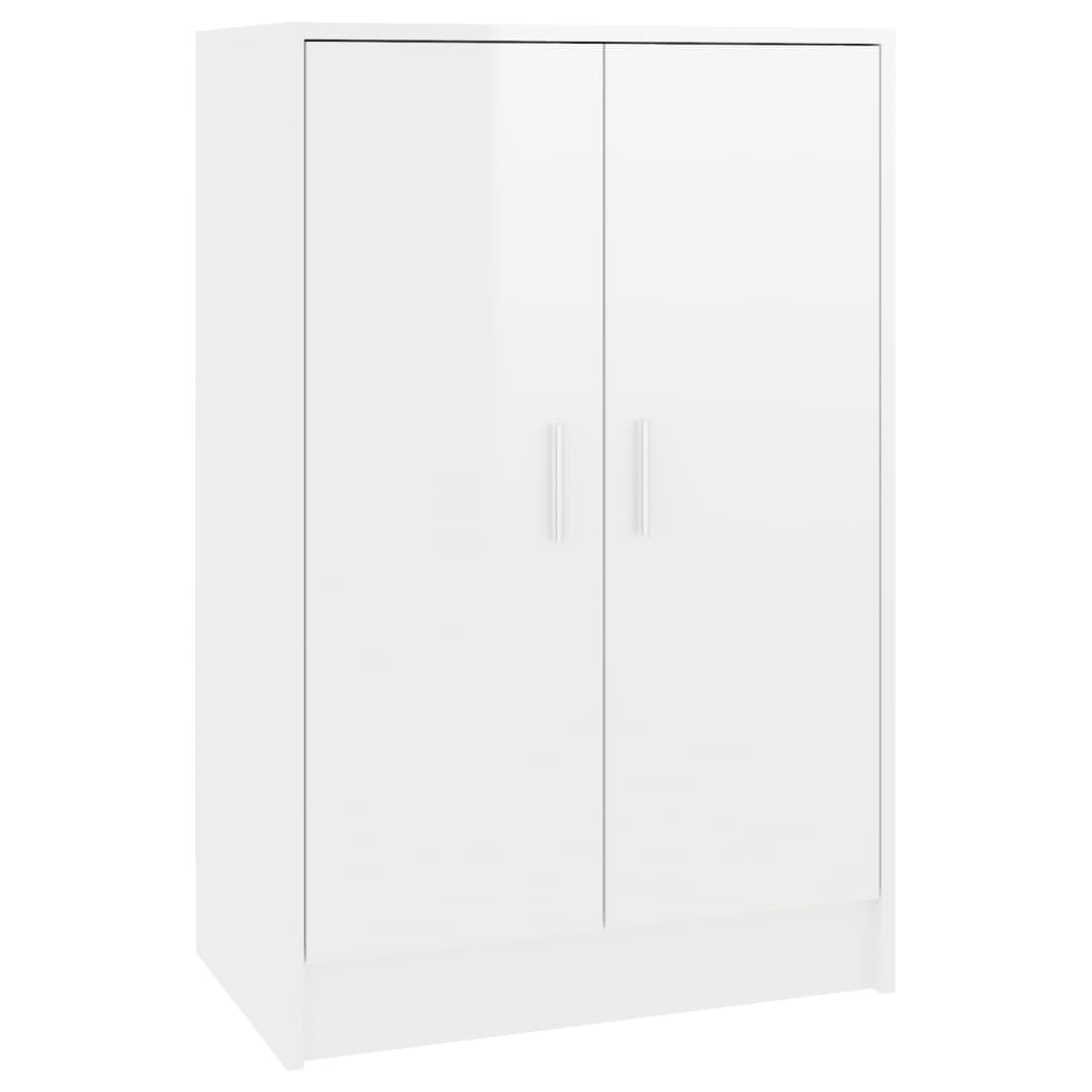 Vidaxl Schuhschrank 60x35x92 cm Spanplatte Hochglanz weiß