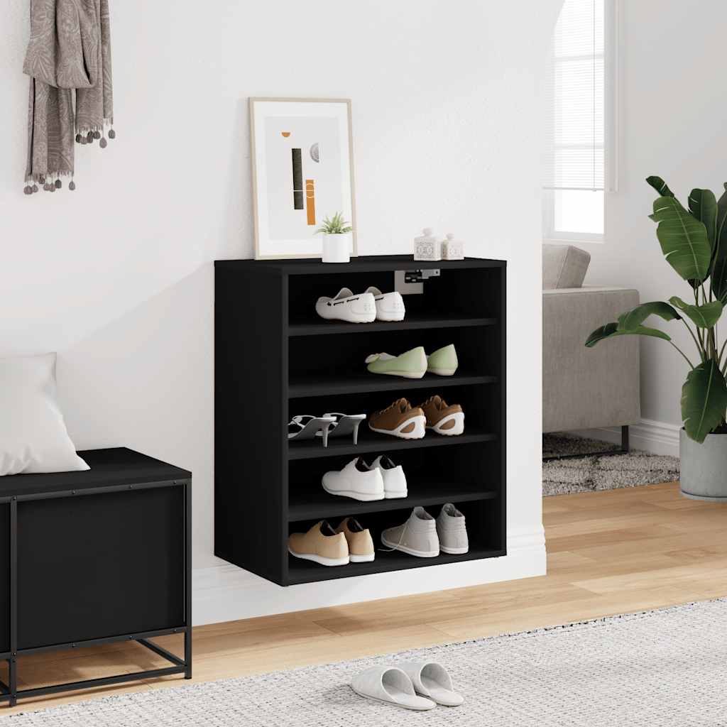 Vidaxl Schuhschrank 60x35x70 cm propertiertes Holzschwarz