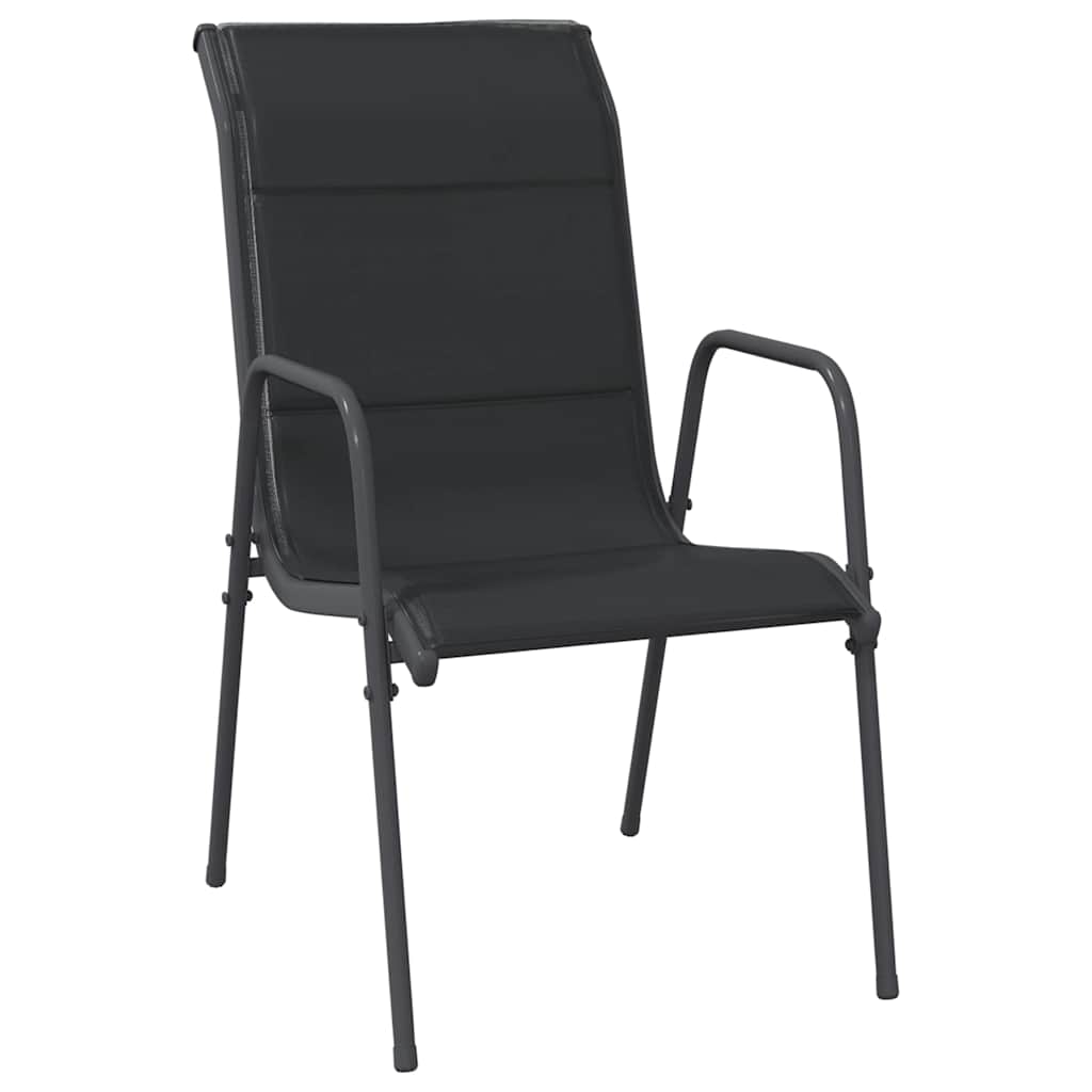 Vidaxl tuinstoelen 4 st staal en textileen zwart