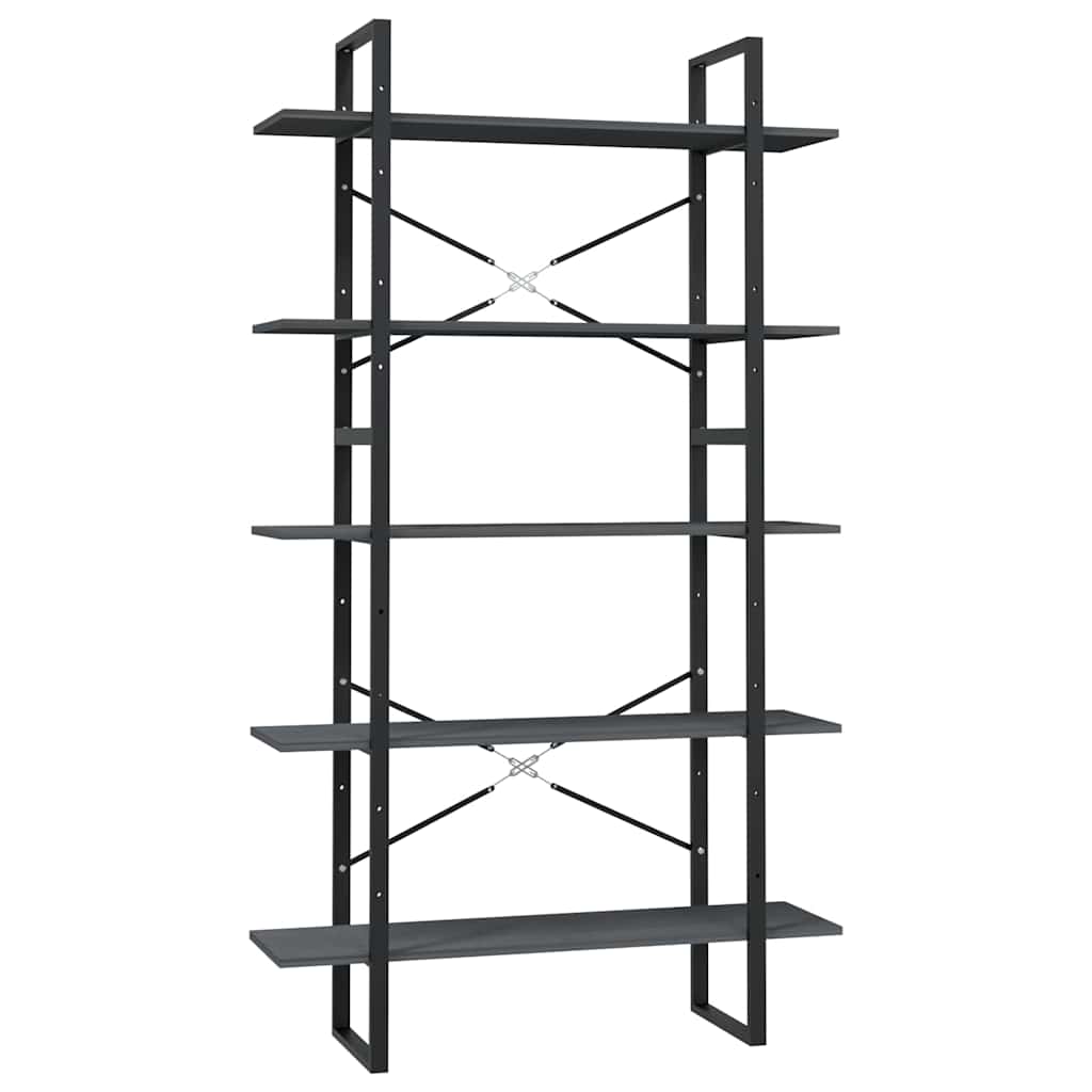 Vidaxl boekenkast met 5 schappen 100x30x175 cm massief grenenhout
