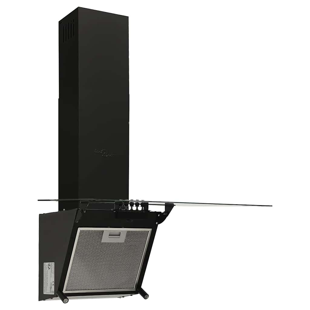 Vidaxl Wandextraktionshaube 60 cm Stahl und geschmittertes Glas schwarz
