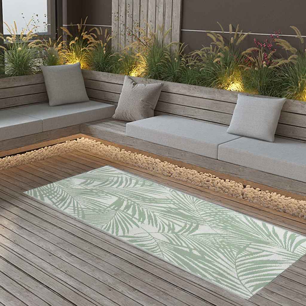Vidaxl außerhalb des Teppichs Aakil 80x150 cm Polypropengrün