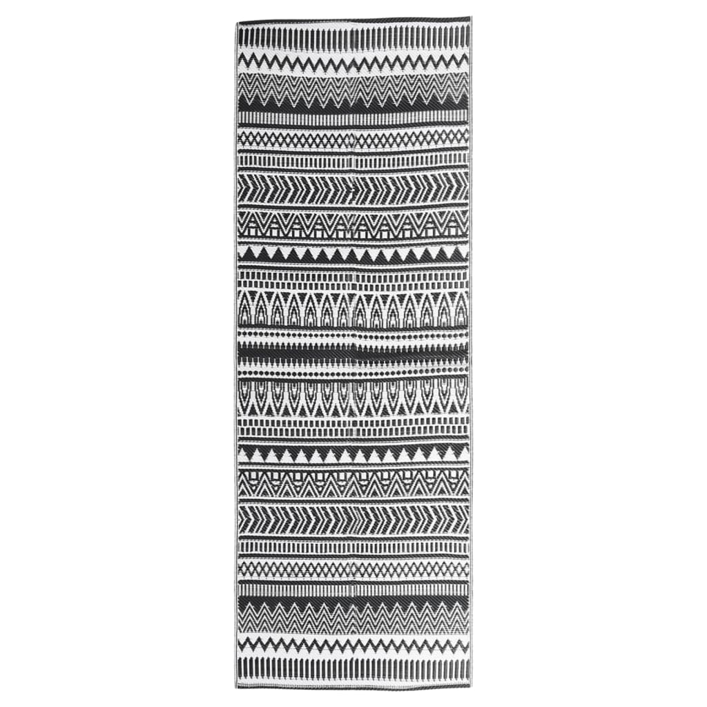 Vidaxl außerhalb des Teppichs Aakil 80x250 cm Polypropen Schwarz