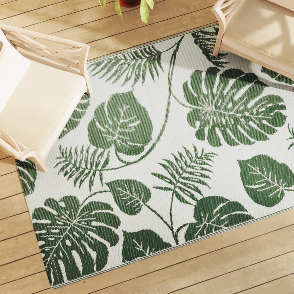Vidaxl außerhalb des Teppichs 140x200 cm Polypropengrün