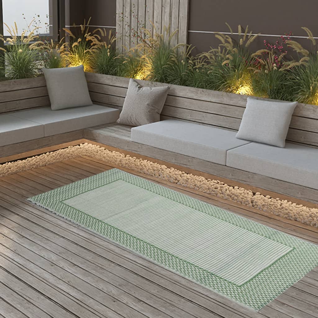 Vidaxl außerhalb des Teppichs Aakil 80x150 cm Polypropengrün