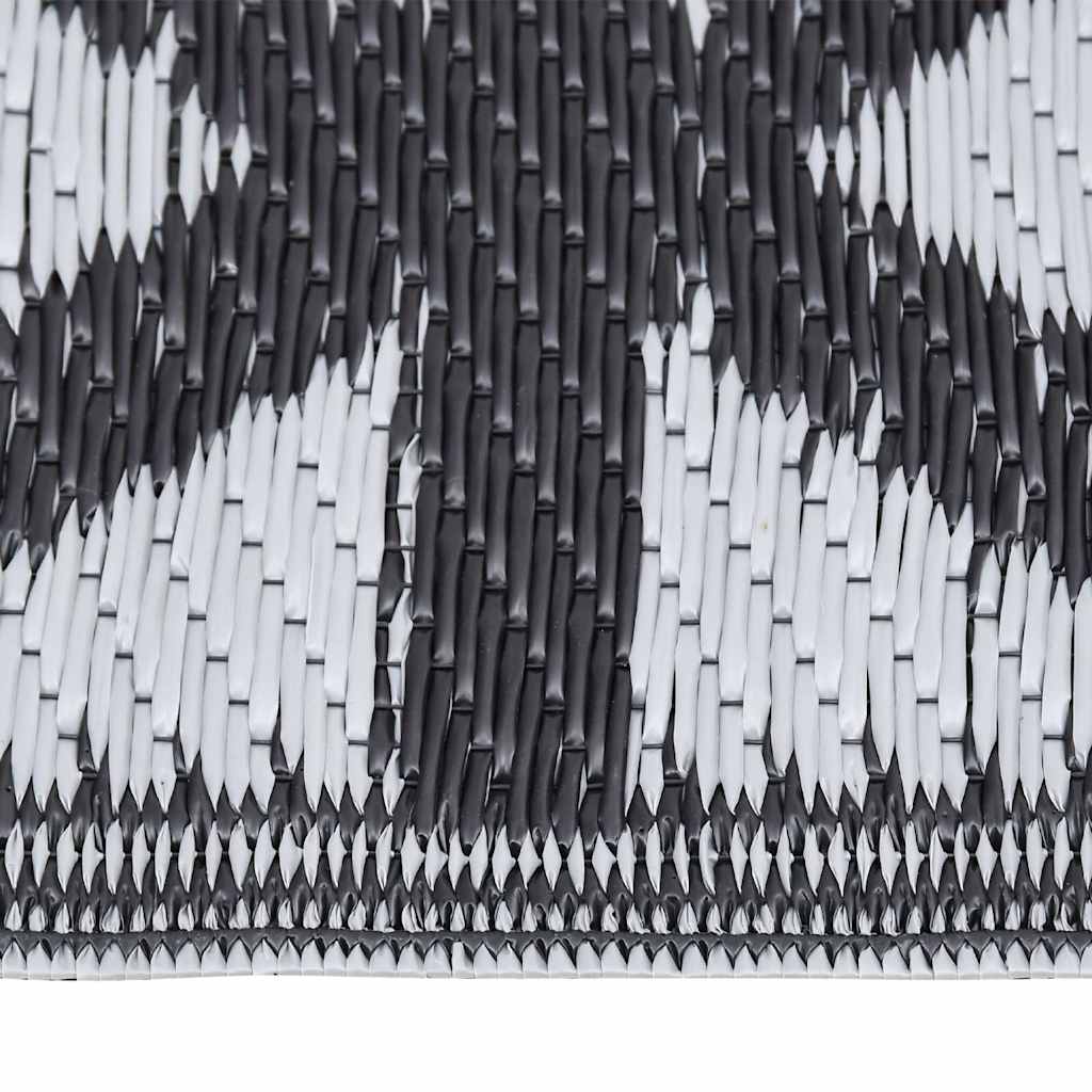 Vidaxl außerhalb des Teppichs Aakil 80x250 cm Polypropen Schwarz