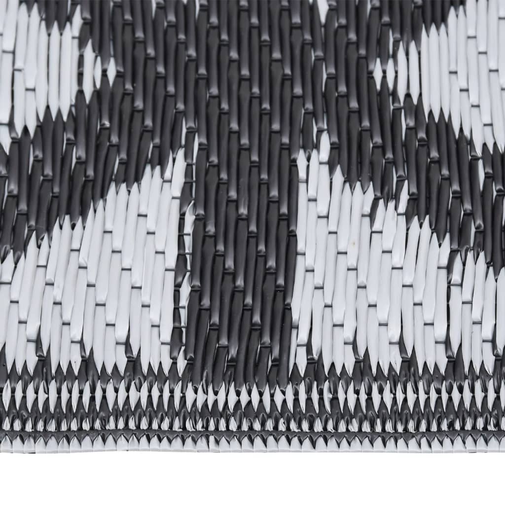 Vidaxl außerhalb des Teppichs Arakil 140x200 cm Polypropen Schwarz