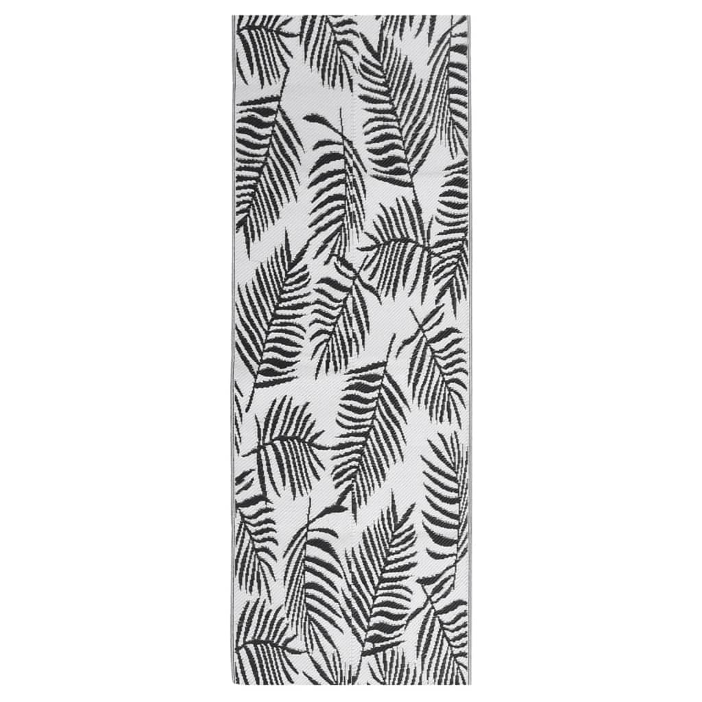 Vidaxl außerhalb des Teppichs Aakil 80x250 cm Polypropen Schwarz
