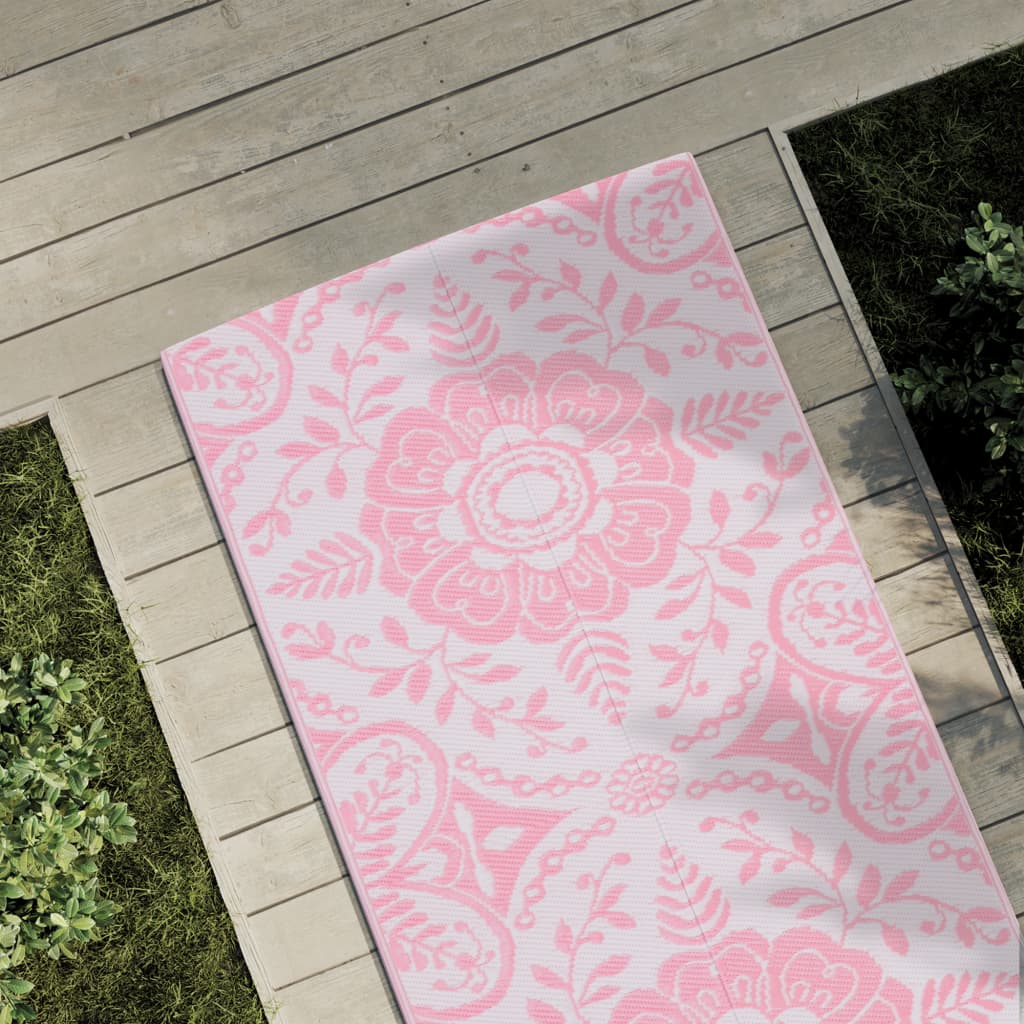 VIDAXL Outside Rug 80x250 cm Polypropen rosa