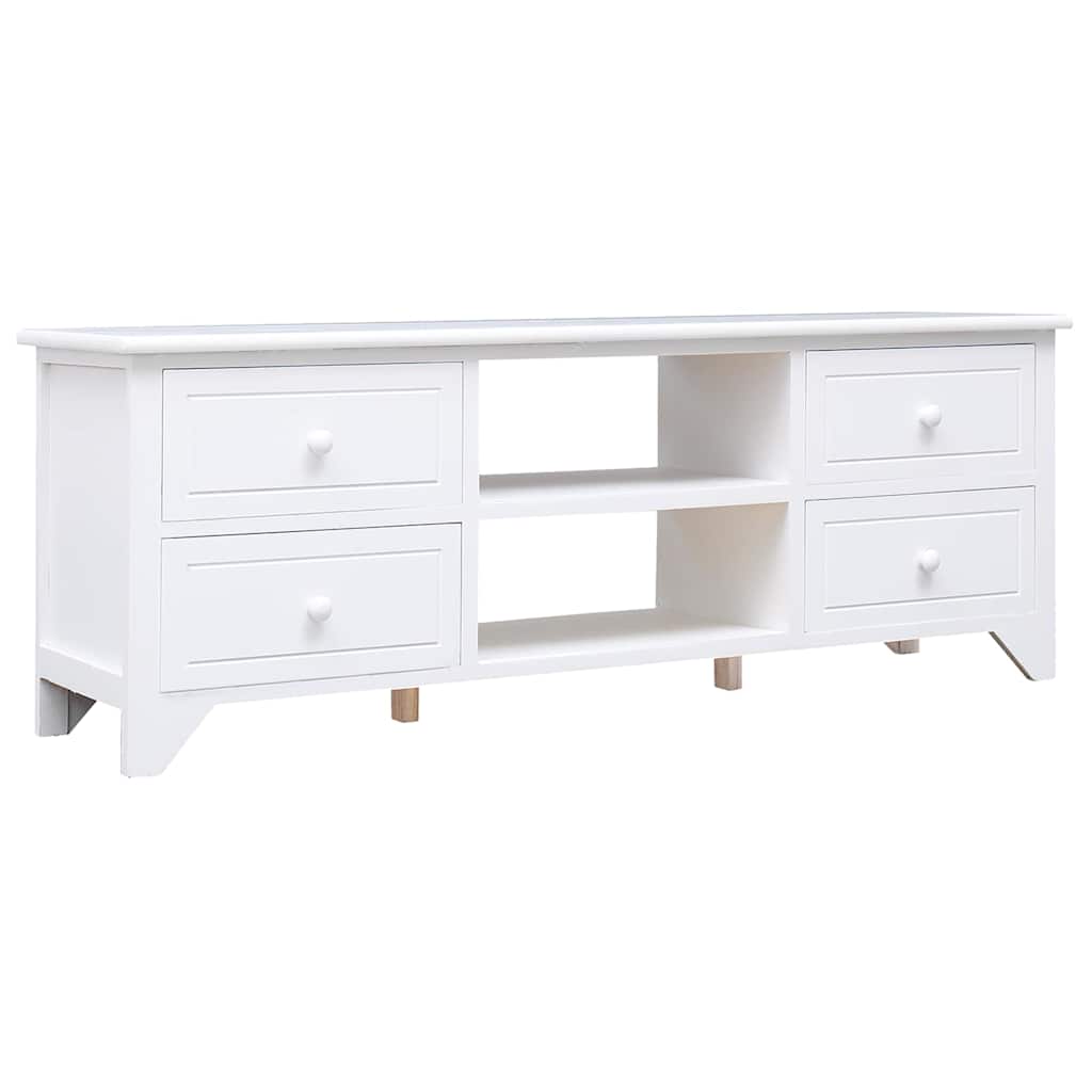Vidaxl tv-meubel 108x30x40 cm massief paulowniahout wit
