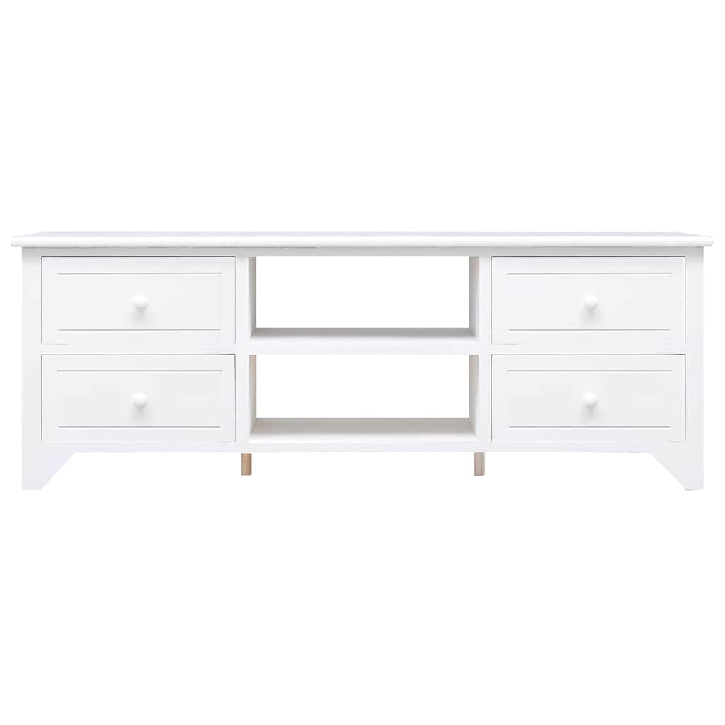 Vidaxl tv-meubel 108x30x40 cm massief paulowniahout wit