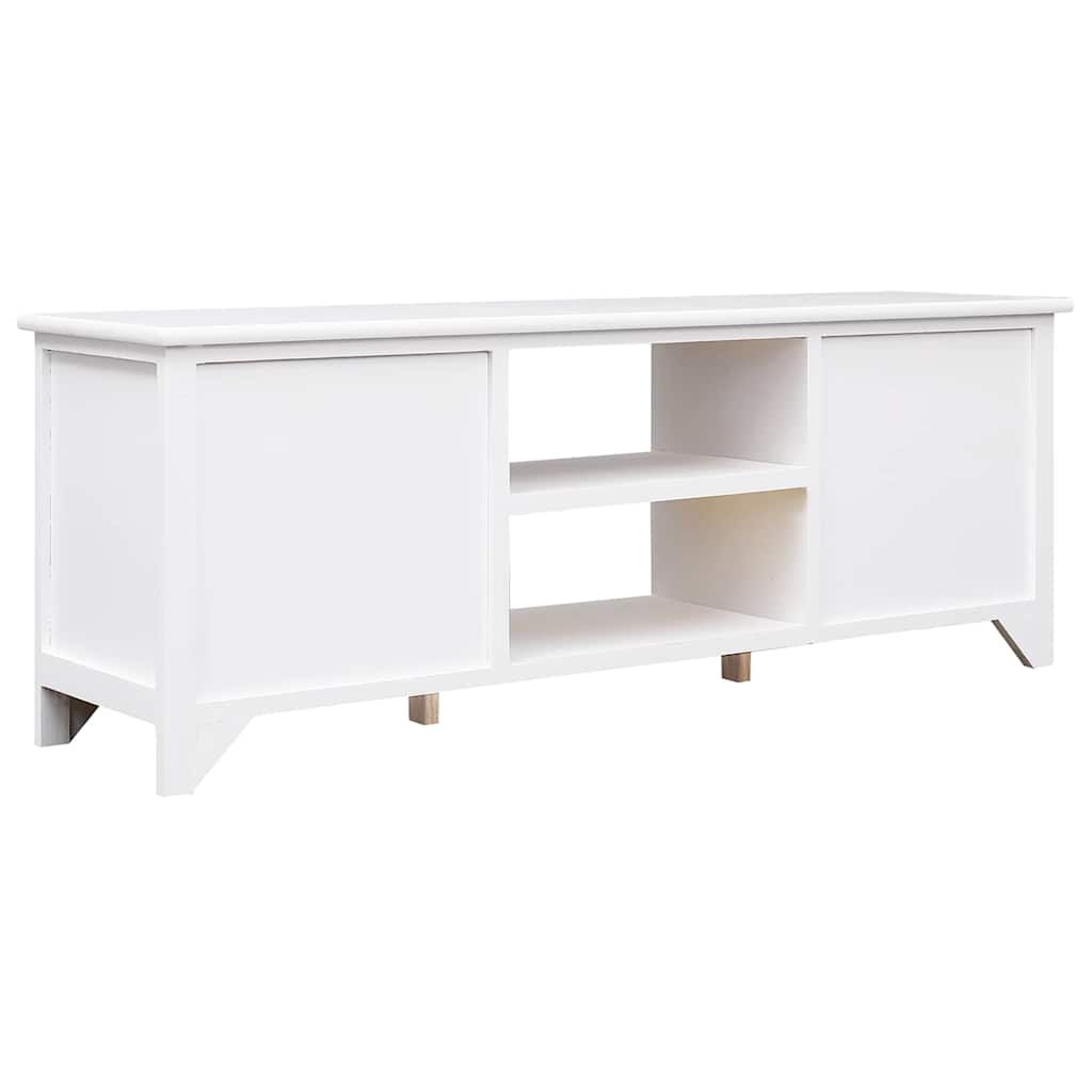 Vidaxl tv-meubel 108x30x40 cm massief paulowniahout wit