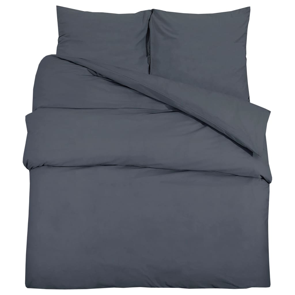 Vidaxl Duvet -Overlay -Set leichtes 240x200 cm Mikrofaser -Anthrazit