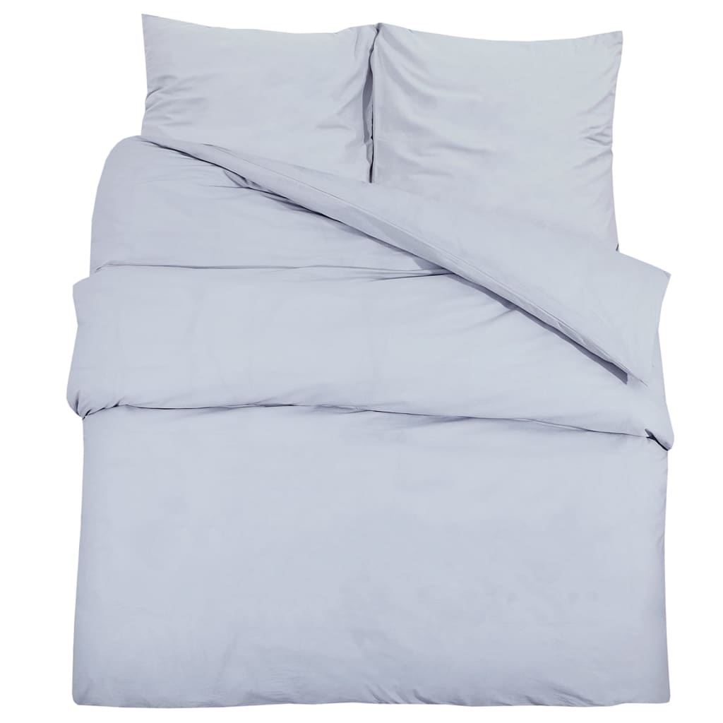 VIDAXL -Duvet -Überraschungs -Set 140x200 cm Baumwollgrau