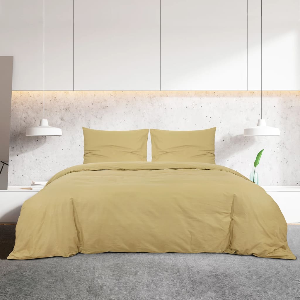 VIDAXL -Duvet -Überraschungs -Set 220x240 cm Baumwolltaupe