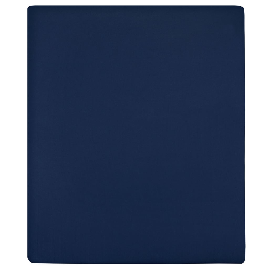 Vidaxl angepasstes Blatt Trikot 180x200 cm Baumwollmarineblau