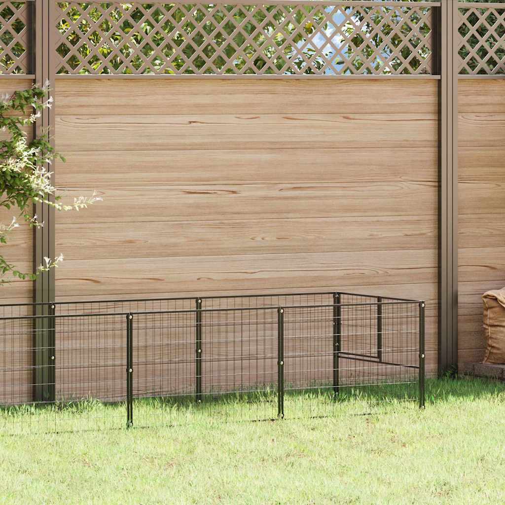 Vidaxxl Hundehütte 5 m² Stahl schwarz