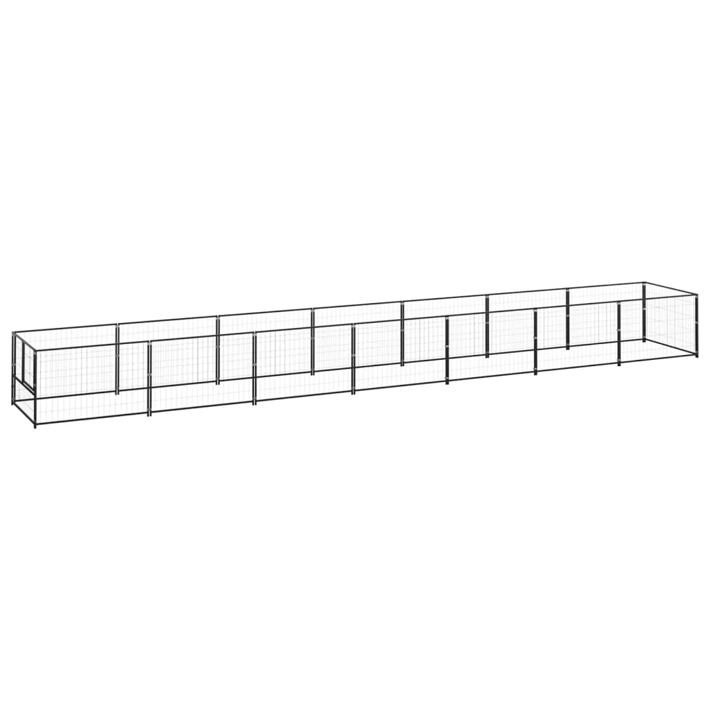 Vidaxl -Hund Kennel 7 m² Stahlschwarz