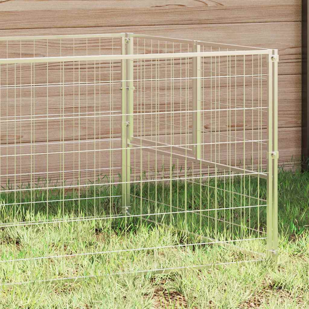 Vidaxxl Hundehütte 5 m² Stahl Silber