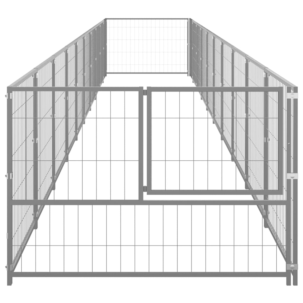 Vidaxl -Hundezwinger 10 m² Stahl Silberfarbe