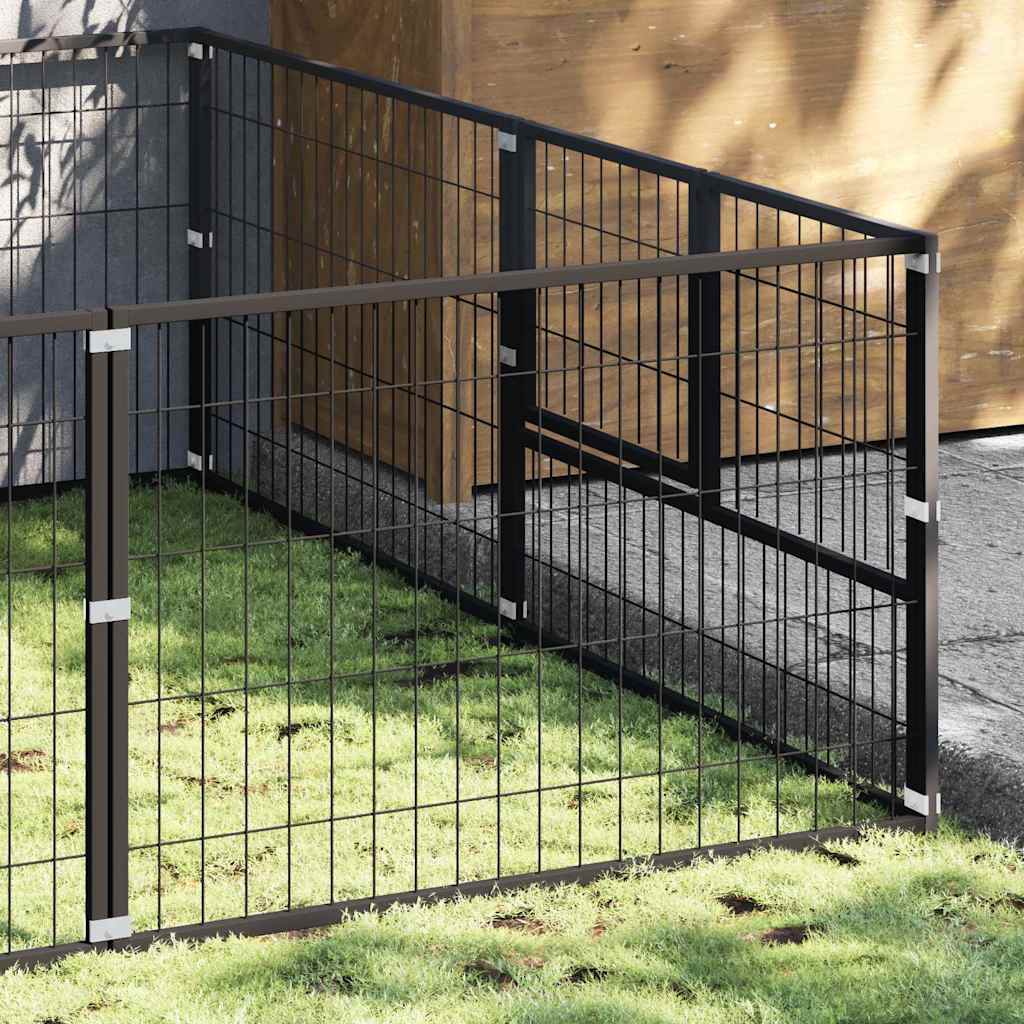 Vidaxxl Hundehütte 4 m² Stahl schwarz