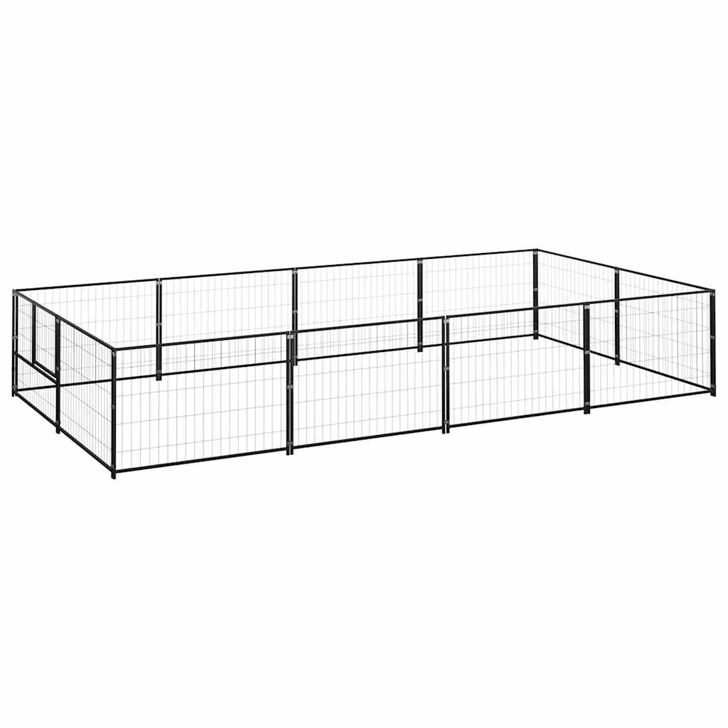 Vidaxxl Hundehütte 8 m² Stahl schwarz